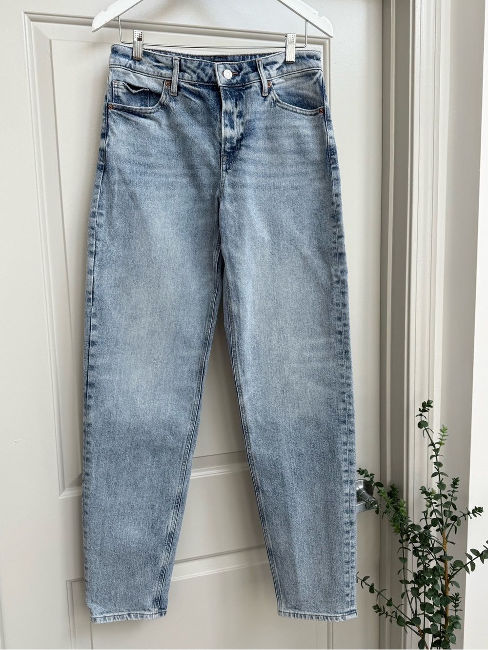 Express Light Wash High-Rise Straight Jeans